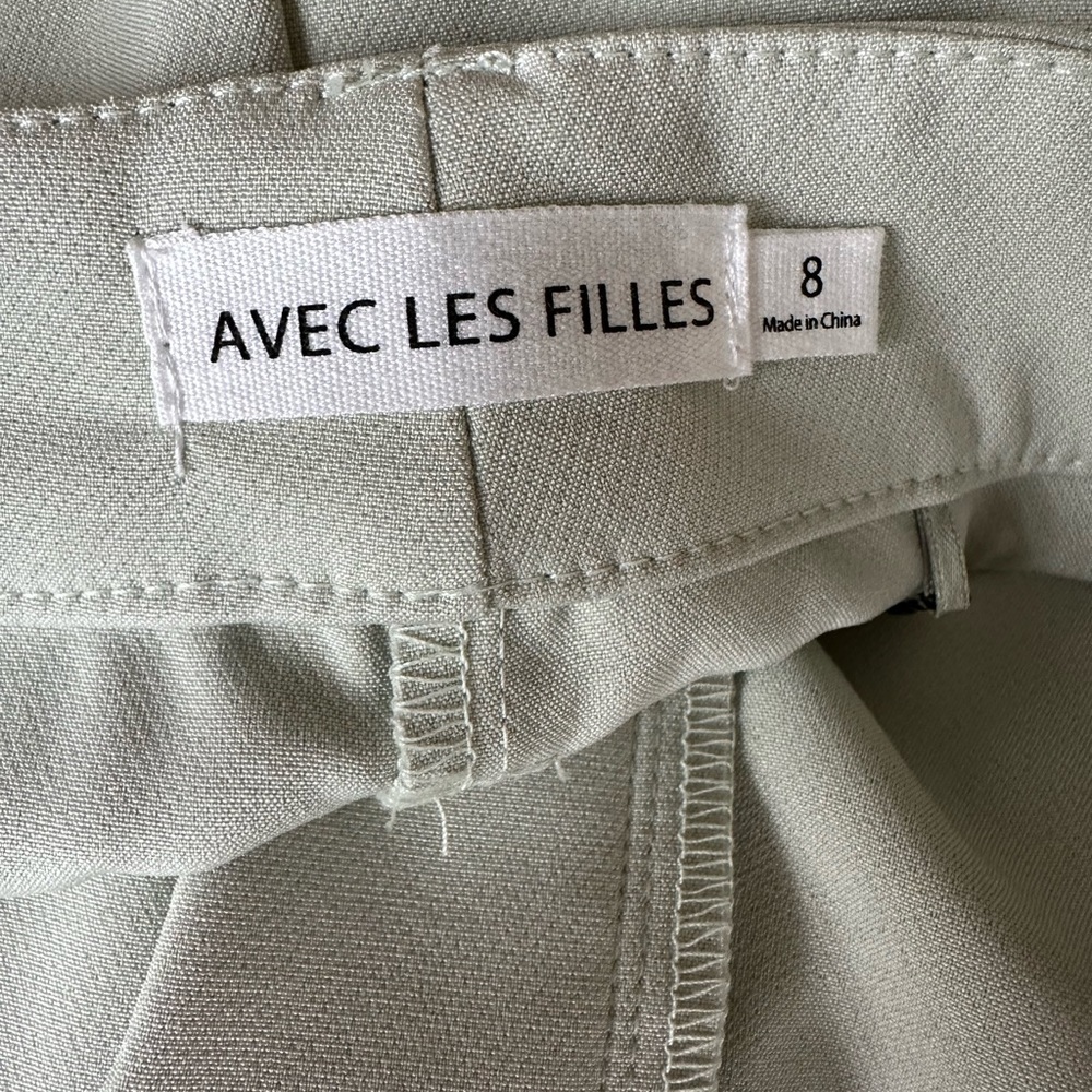 NWT‎ Avec Les Filles Wide Leg Trousers in Pale Green, size 8 - Picture 5 of 6